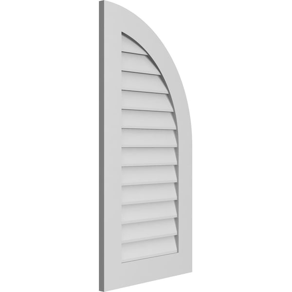 Quarter Round Top Right Surface Mount PVC Gable Vent W/ 3-1/2W X 1P Standard Frame, 20W X 40H